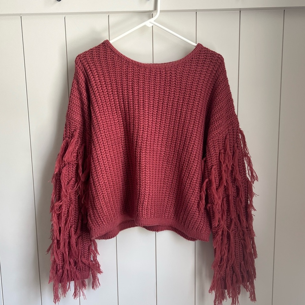 NWOT & Merci fringed Knit Sweater